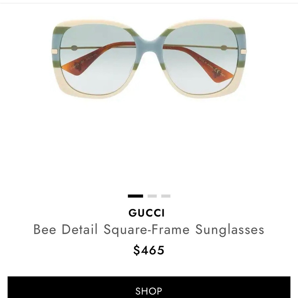 Gucci Gold Bee Accent Sunglasses